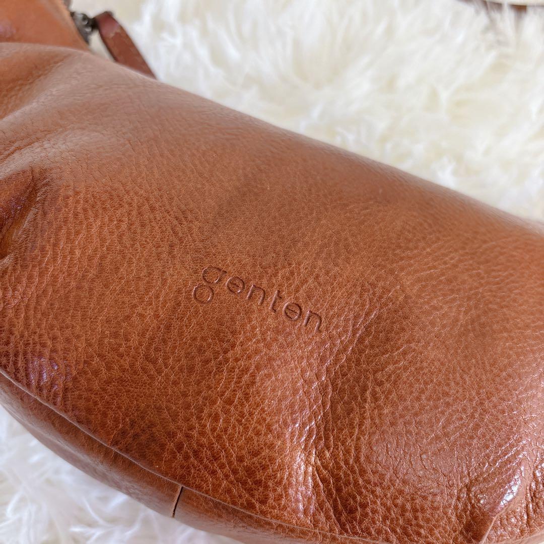 ⭐︎晴れの日さま専用です⭐︎ ゲンテン genten ボディバッグ シボ ブラウン