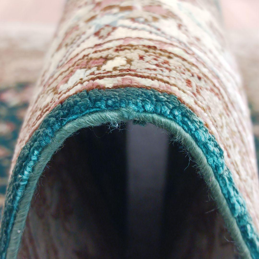 Y3134 高級ペルシャ クム産 シルク100% 手織り絨毯 80×122㎝