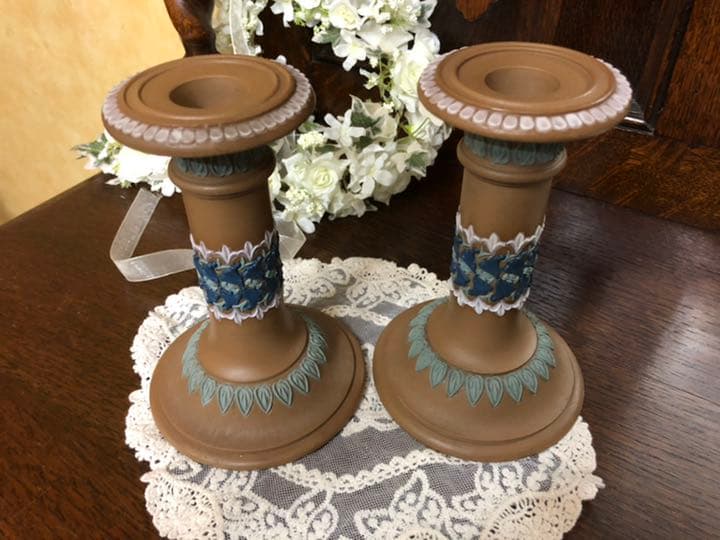 ロイヤルドルトン ランベス★キャンドルスタンド 2点イギリス 英国アンティーク