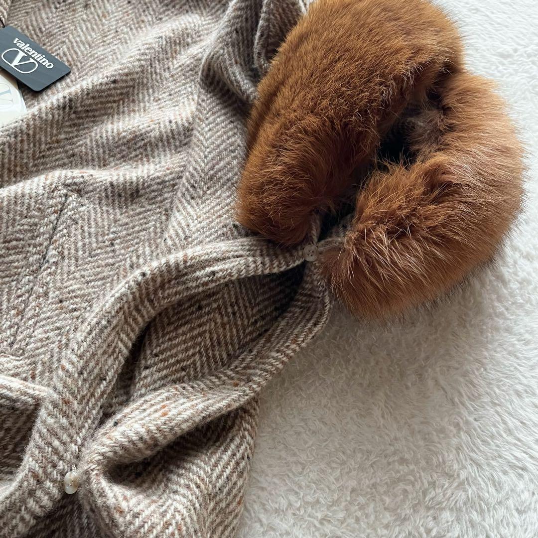 新品未使用✨VALENTINO ヴァレンティノ ポンチョ ケープコート ファー