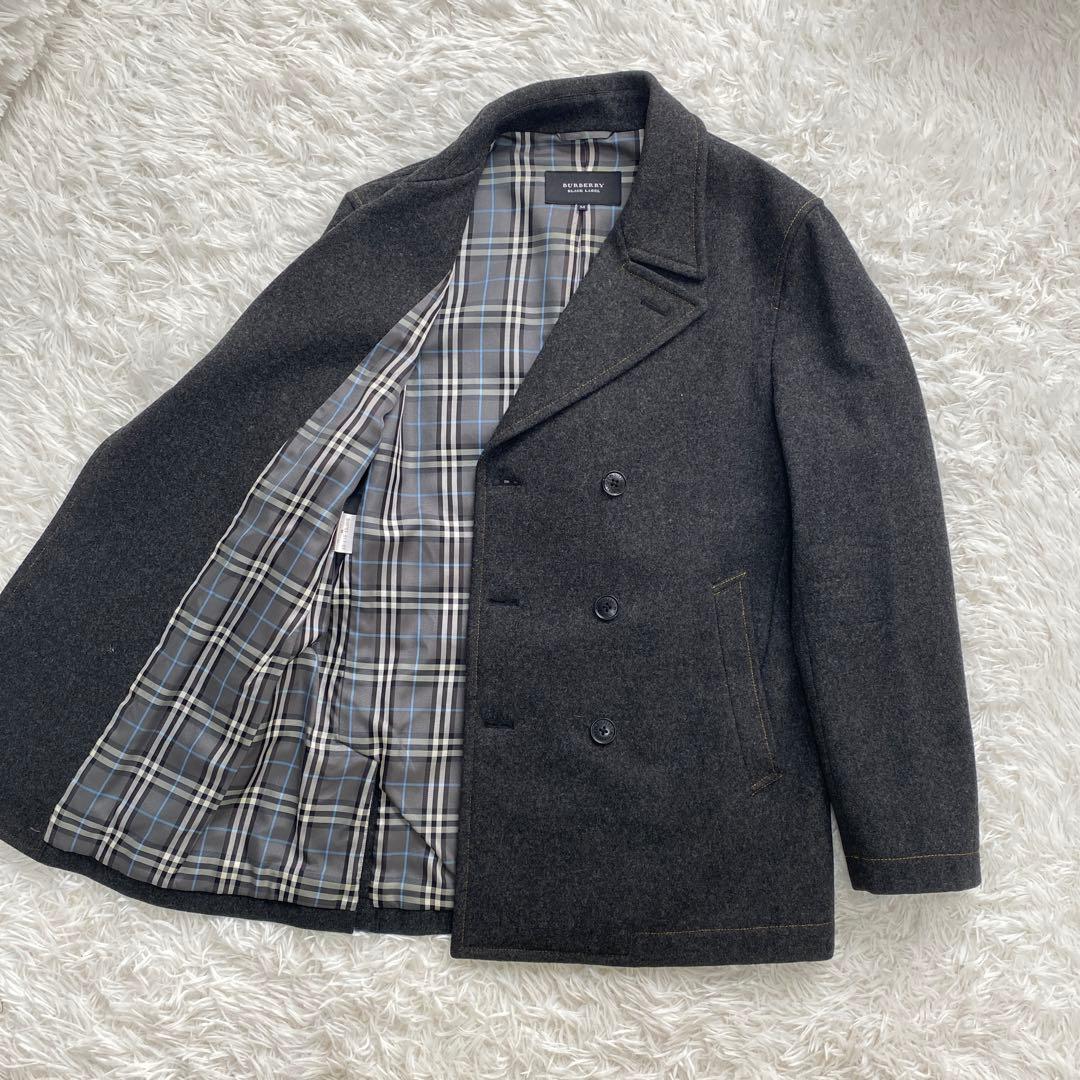 【極美品】BURBERRY BLACK LABELピーコート　グレー　M