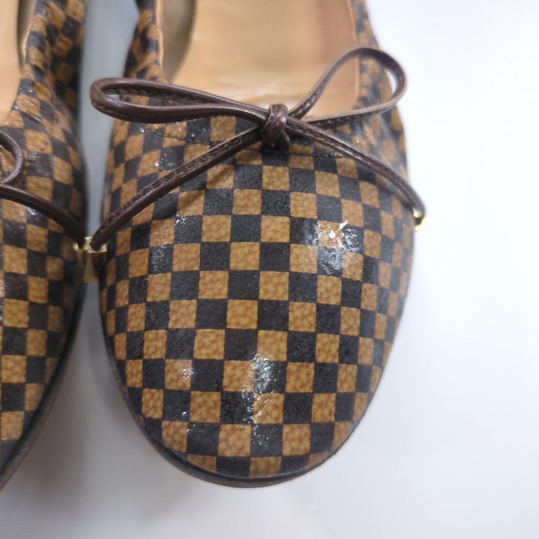 ルイヴィトン ダミエ 金具 バレエシューズ フラットシューズ ローファー 美品