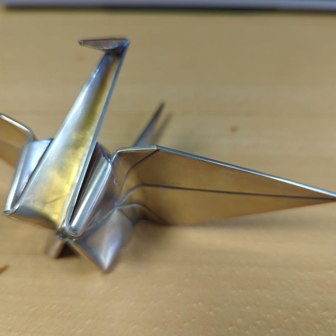 長谷川一望斎　純銀折鶴置物　骨董品