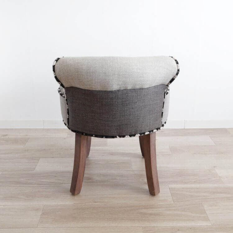 ★パッチワークデザインチェアー ライトグレー 椅子 イス スツール パッチワーク