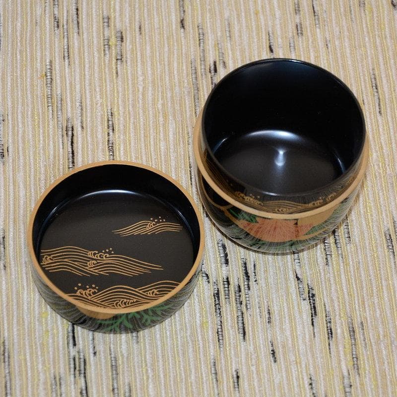 茶道具　棗　而妙斎好海松貝蒔絵大棗　美品　山中塗　熊谷秀穂　送料込み