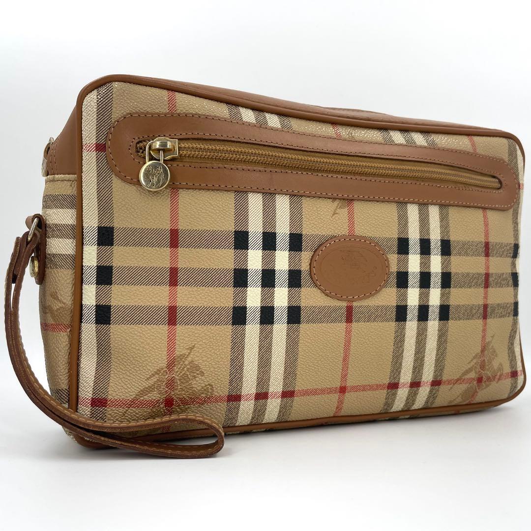 BURBERRY バーバリー ノバチェック セカンドバッグ クラッチバッグ 茶色