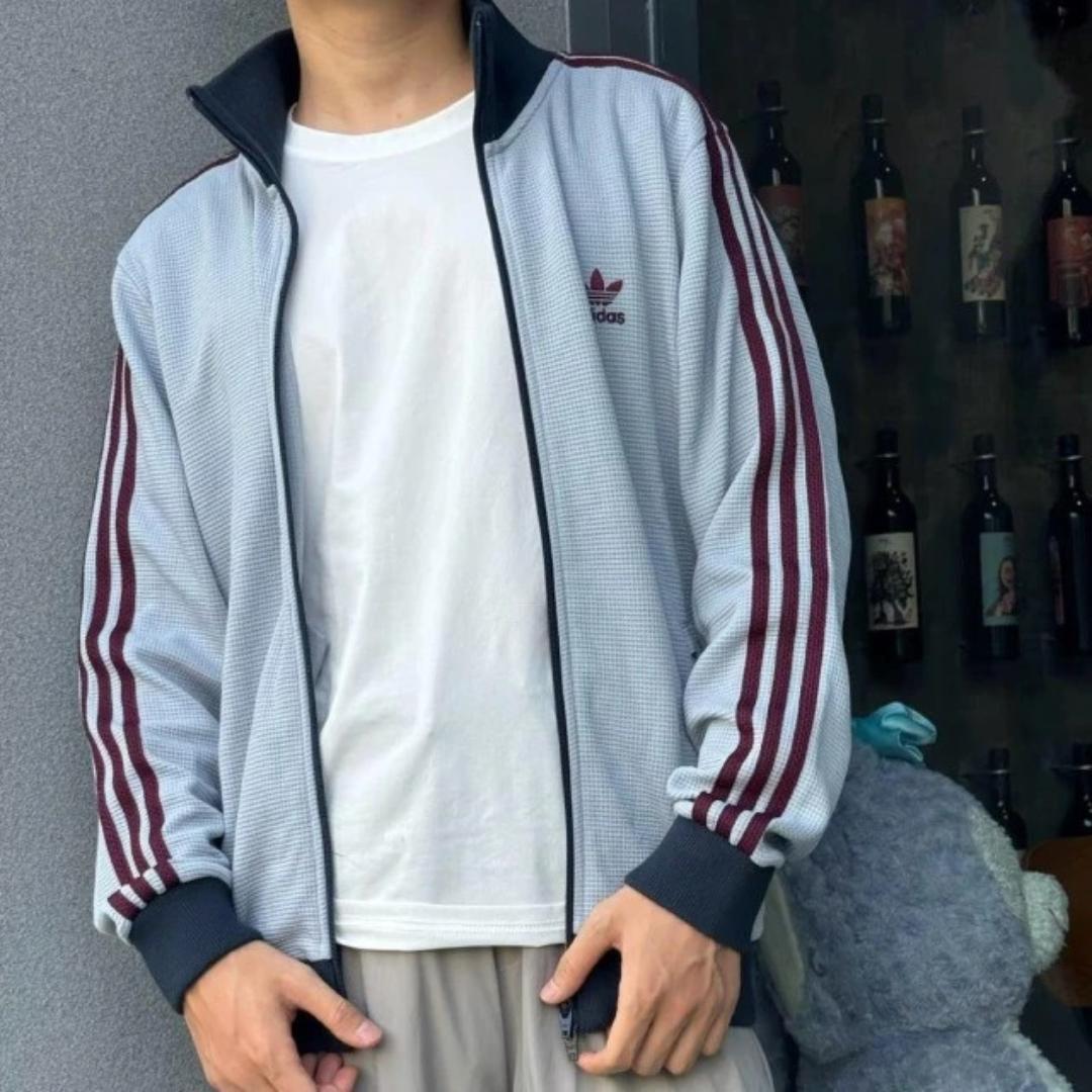 SALE✨ 2XL adidas トラックトップ ワッフル アディカラー グレー