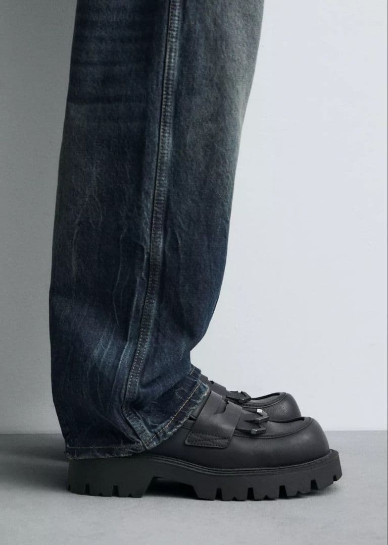 ZARA ザラ ボリュームフリンジローファー チャンキーソール 厚底 27cm