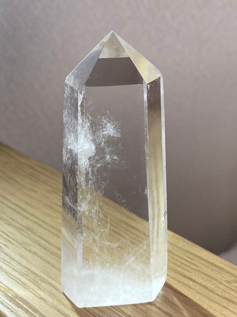 エンジェルラダークォーツ　天然水晶ポイント　原石　鉱物　置物パワーストーン