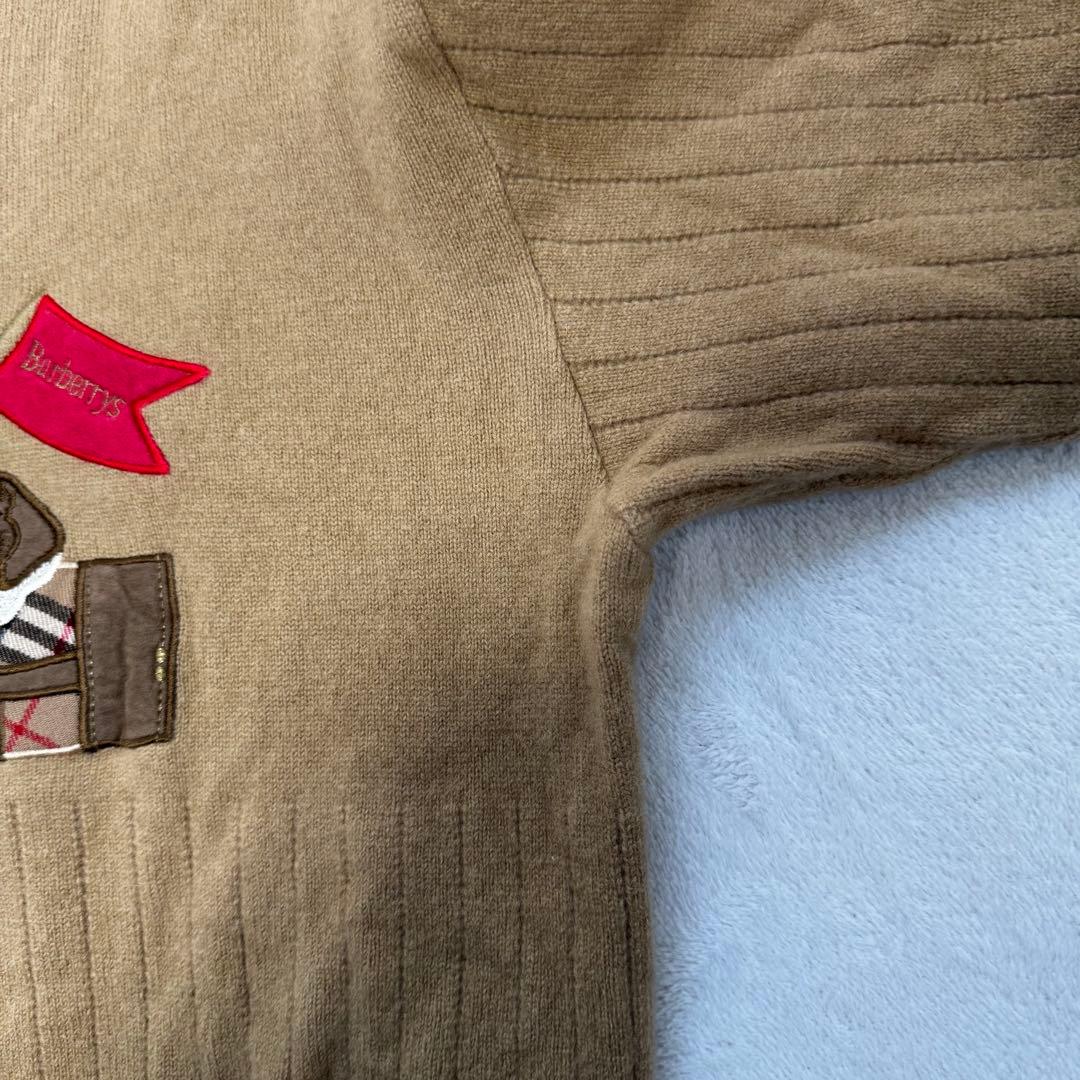 【美品】BURBERRYS ニット セーター 毛100% 犬刺繍　L ブラウン