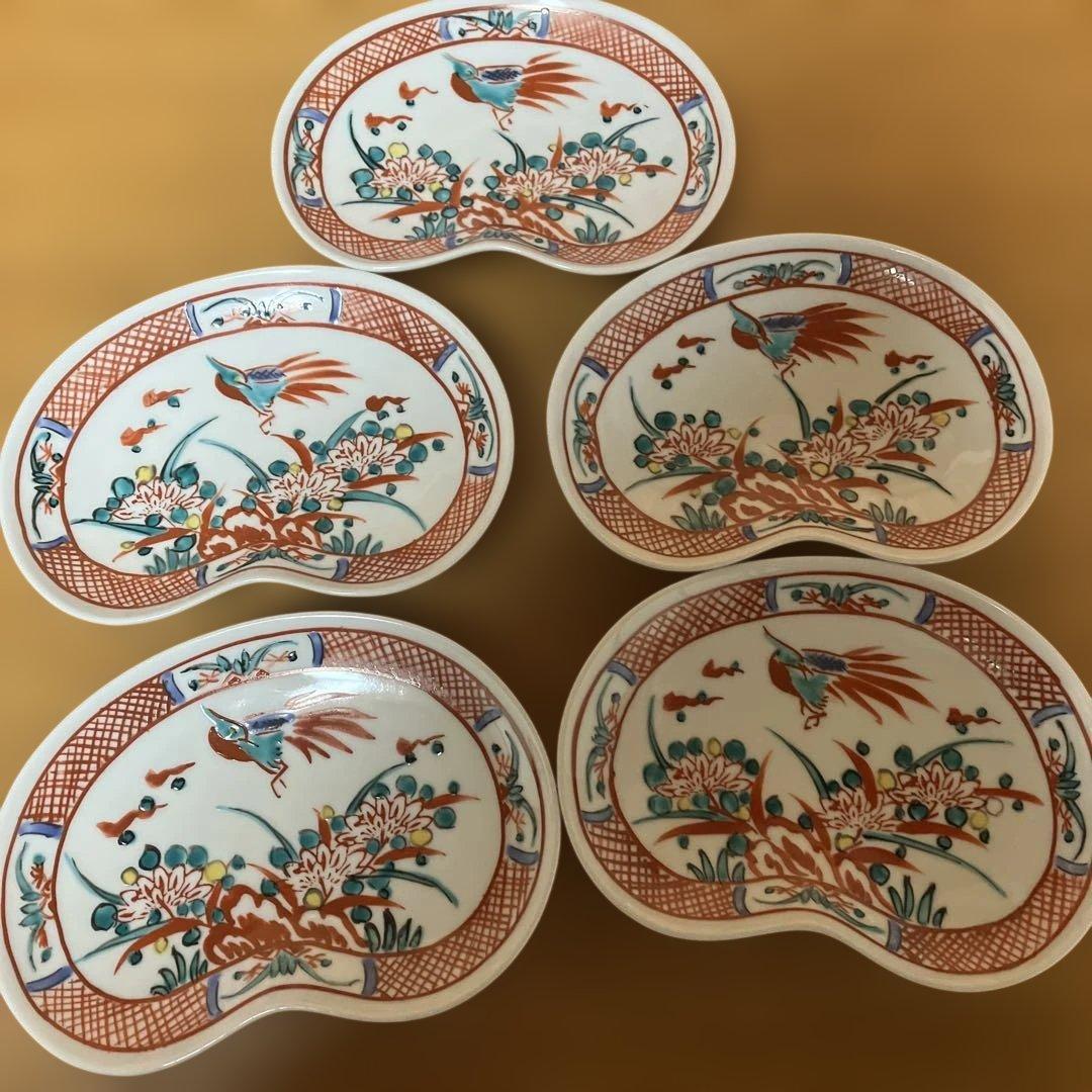 九谷焼　手描き　お皿5枚セット　仙龍窯