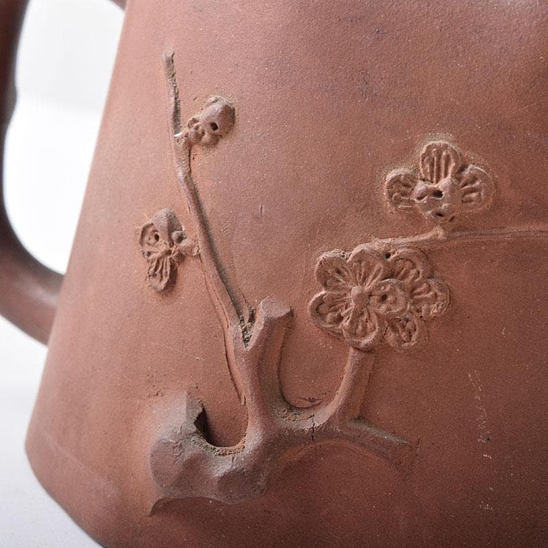 中国　紫砂　朱泥　梅文　急須　茶壷　在銘　M　R8774