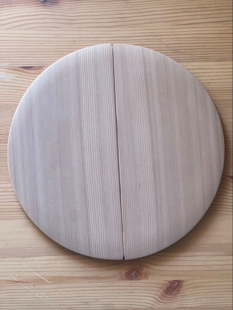 柴田慶信商店　秋田杉　曲げわっぱ　 無塗装　白木　飯切 おひつ　ハ寸　二段重