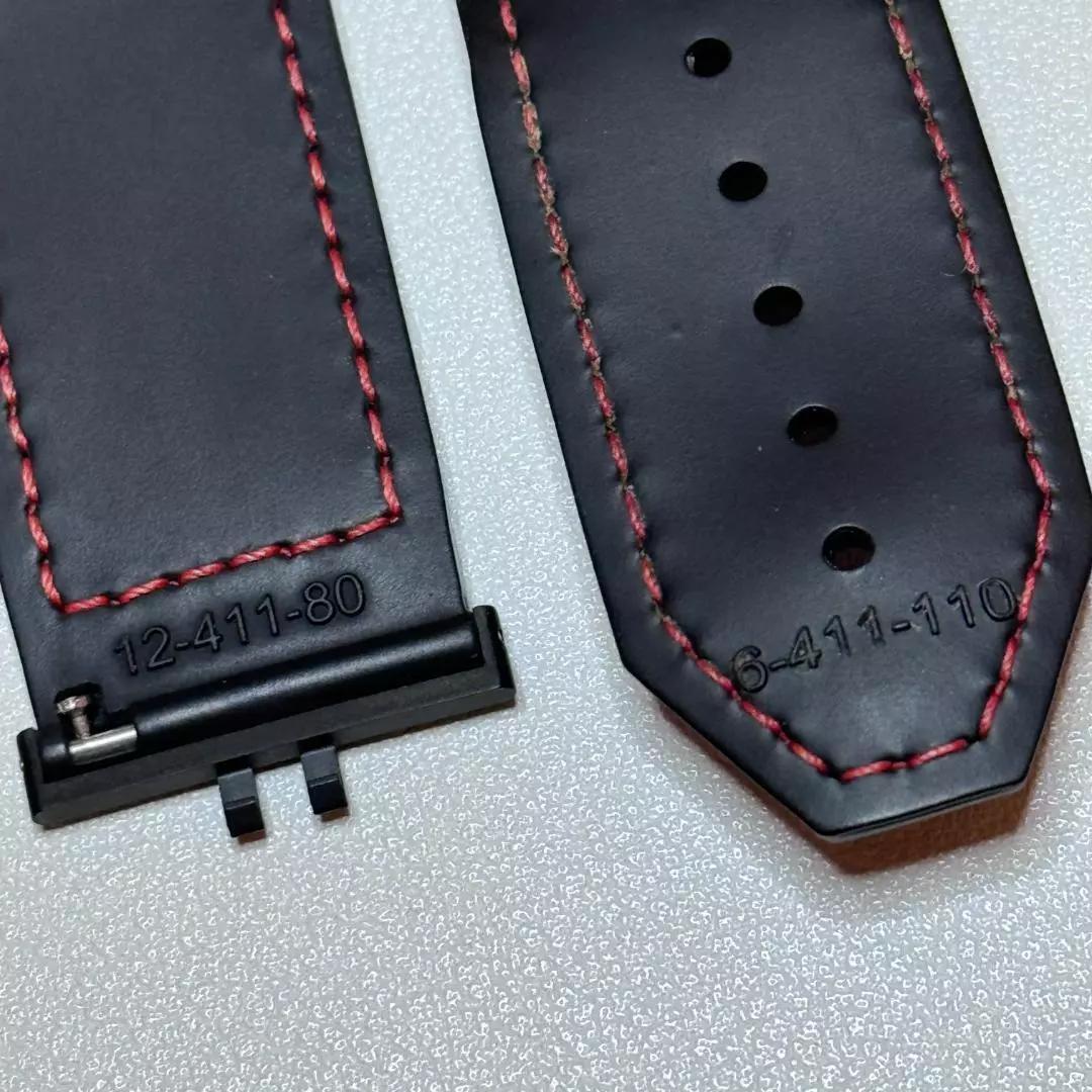 HUBLOT ワンクリック ウニコ用 ウブロベルト レッドステッチカーフレザー