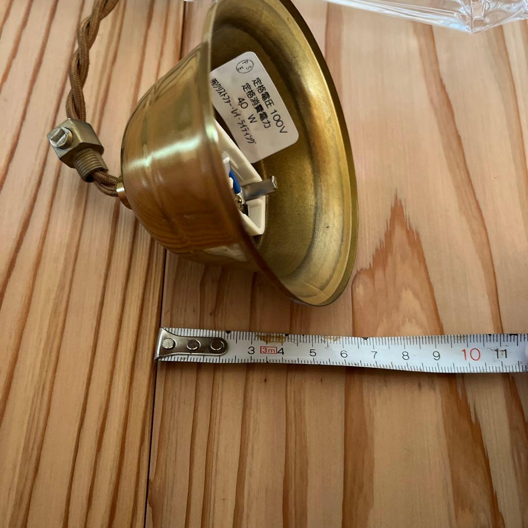 ランプシェード　ペンダントライト　真鍮　アンティーク調　ガラスランプシェード
