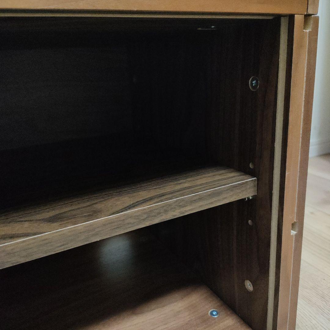 無印良品 スチールユニットシェルフ用・ボックス・ガラス引き戸・ウォールナット