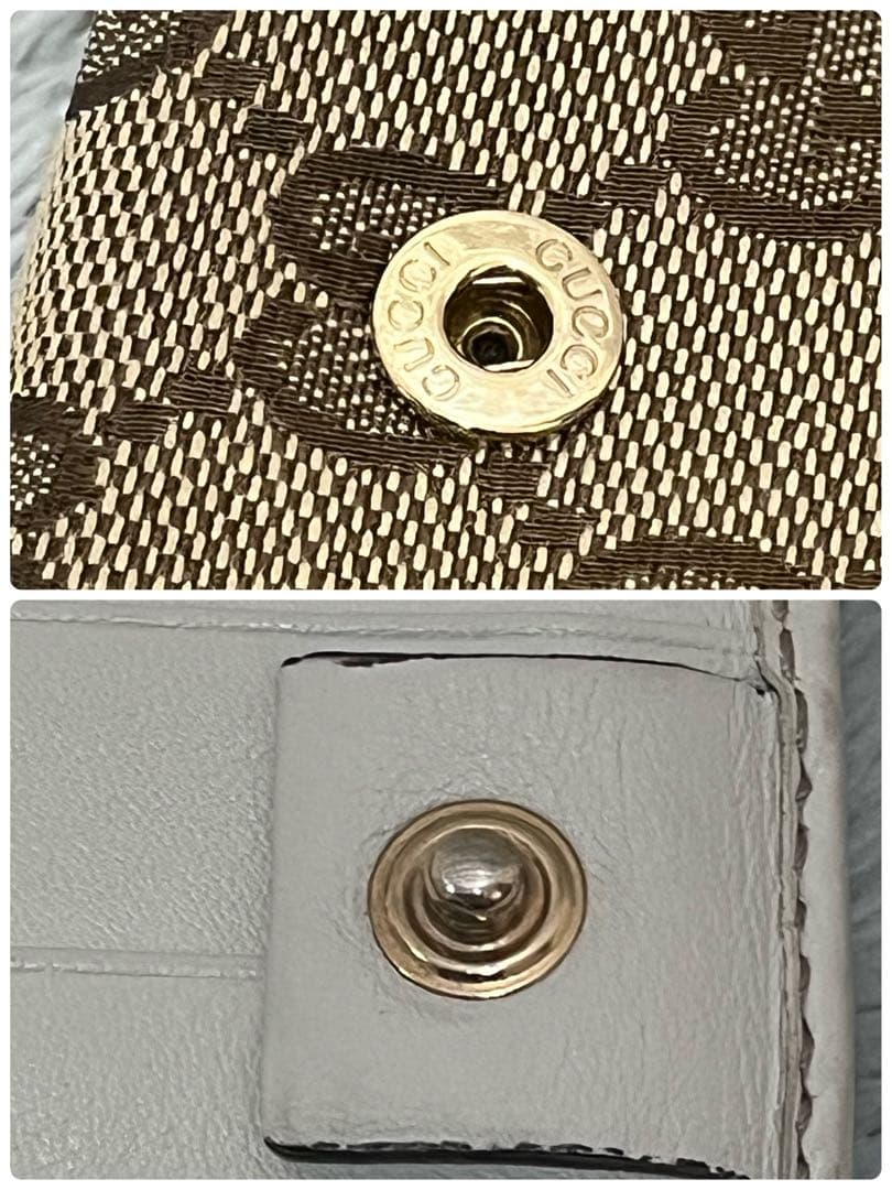 人気✨GUCCI グッチ 二つ折り長財布 GG柄 キャンバス レザー ベージュ系