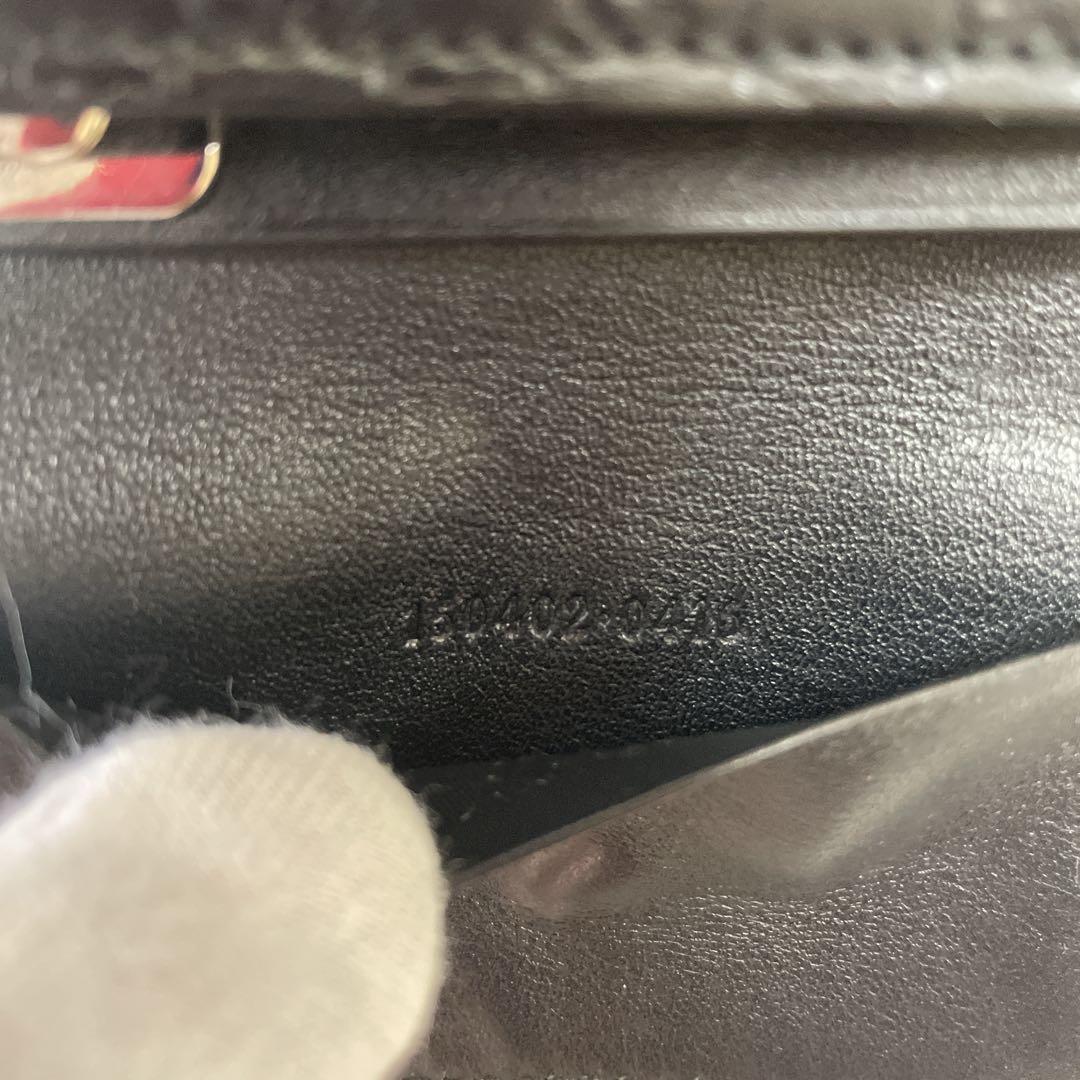 【美品】グッチ　キーケース6P レザー　シマ　ブラック