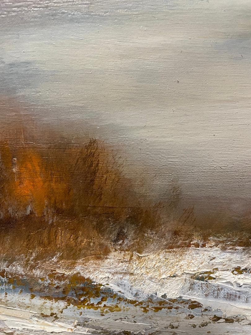 「真作」楠孝文「バイカル湖」風景画　油彩画　額装　サイン有り　F8号