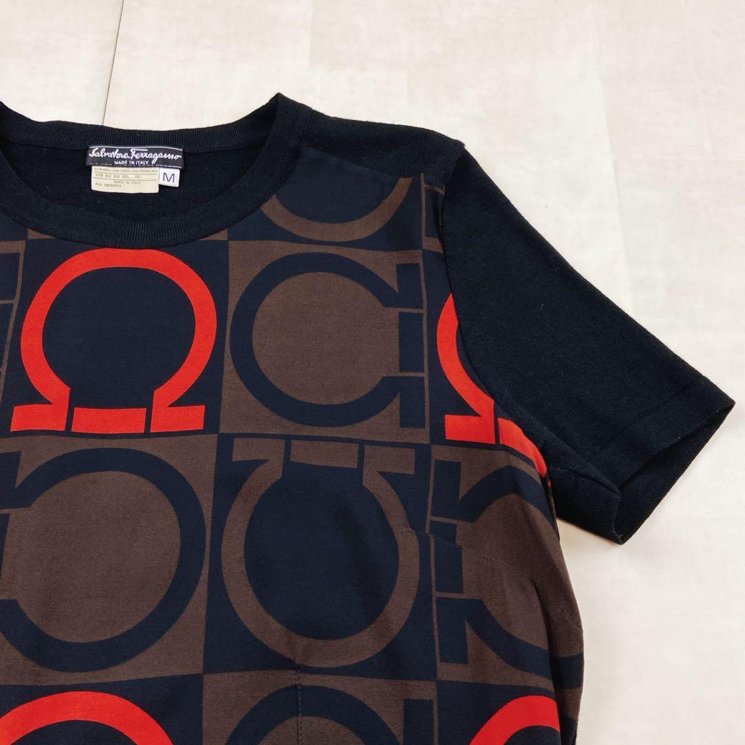 極美品 フェラガモ ガンチーニシルク100 ニットアンサンブル カーディガン