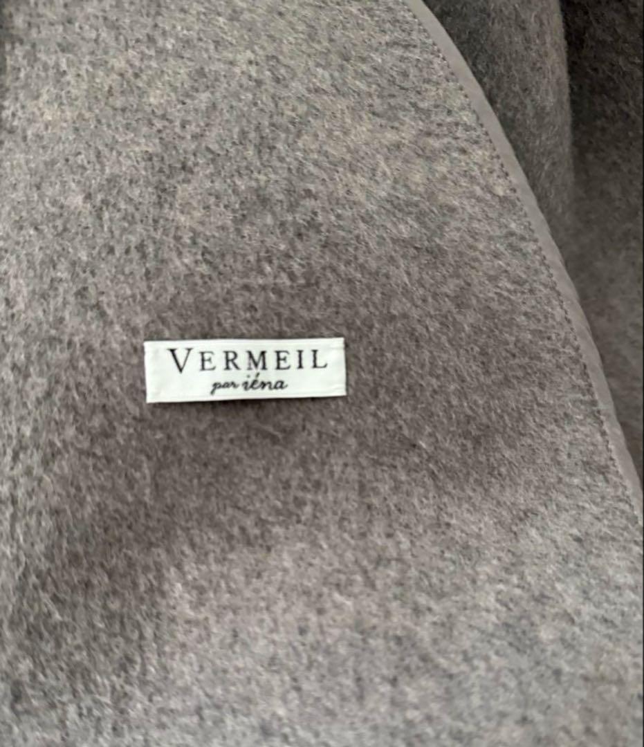 美品 vermeil par iena ラムカシミヤ マントコート グレージュ