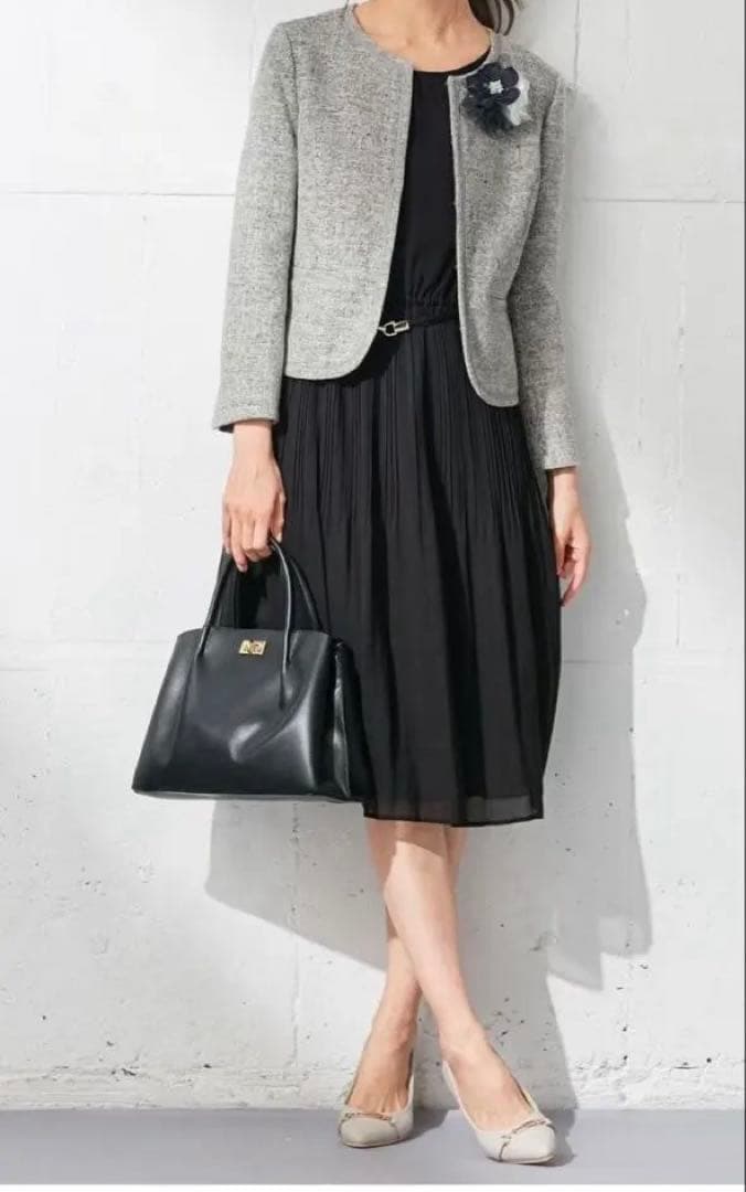 新品　エニィスィス　ミニライトボーダー ジャケット　グレー　サイズ2