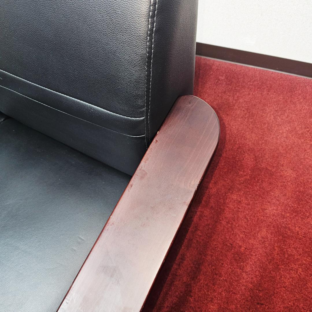 美しい黒いソファ 2人分