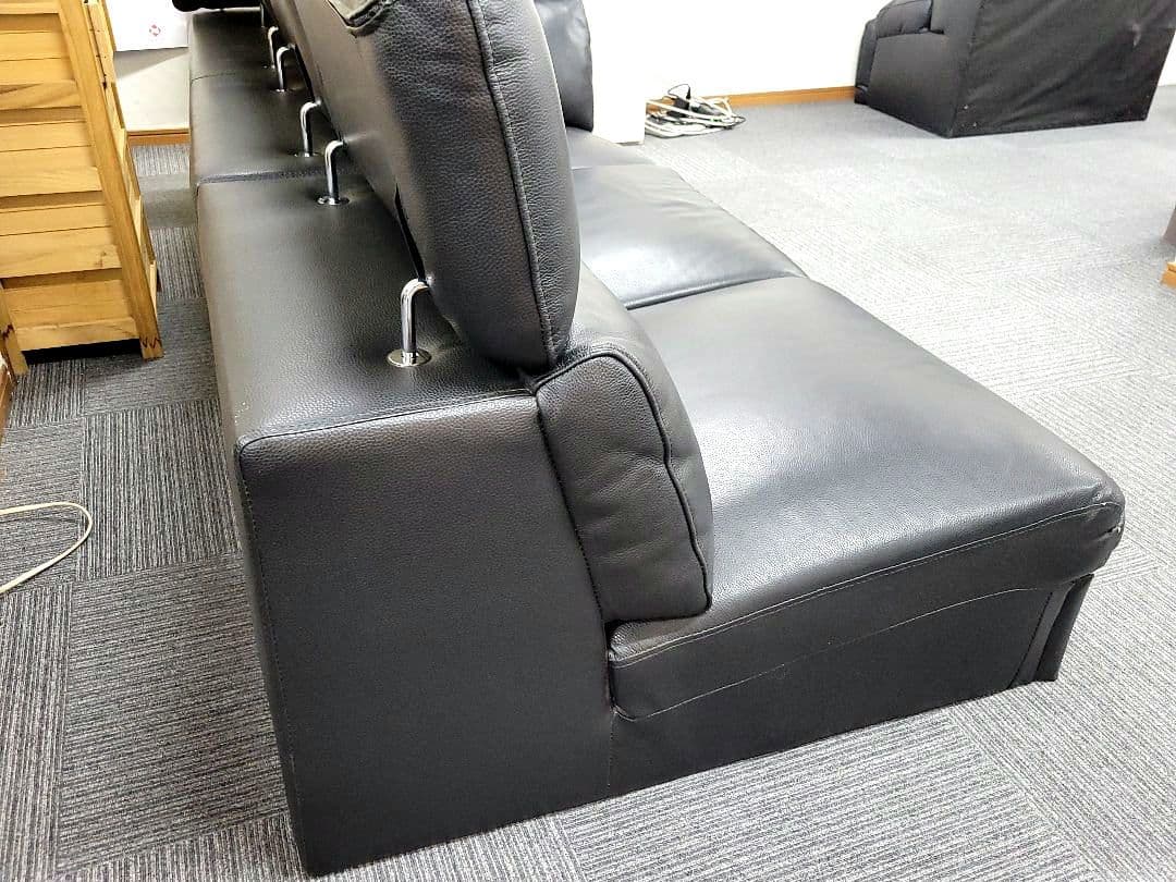 G&T L字型コーナーソファ オットマン付 ブラック