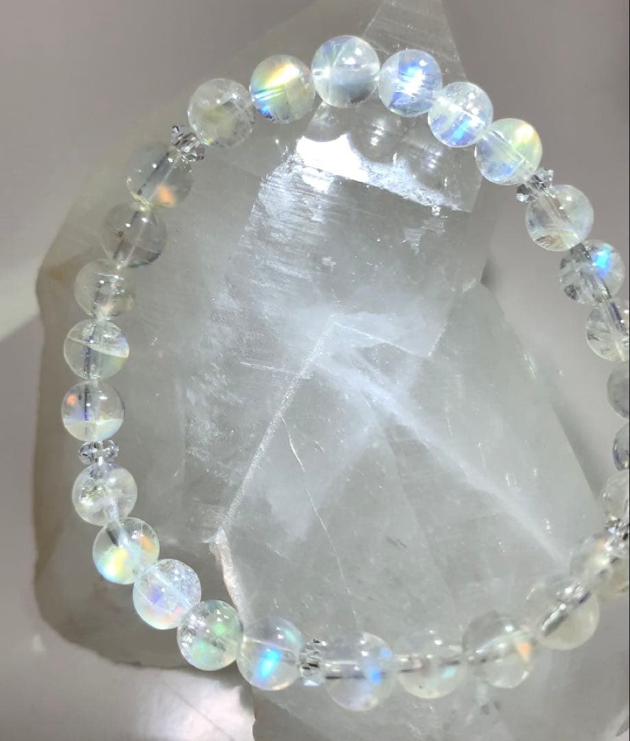 ★純子様★ ホワイトラブラドライト　マダガスカル産 ブレスレット