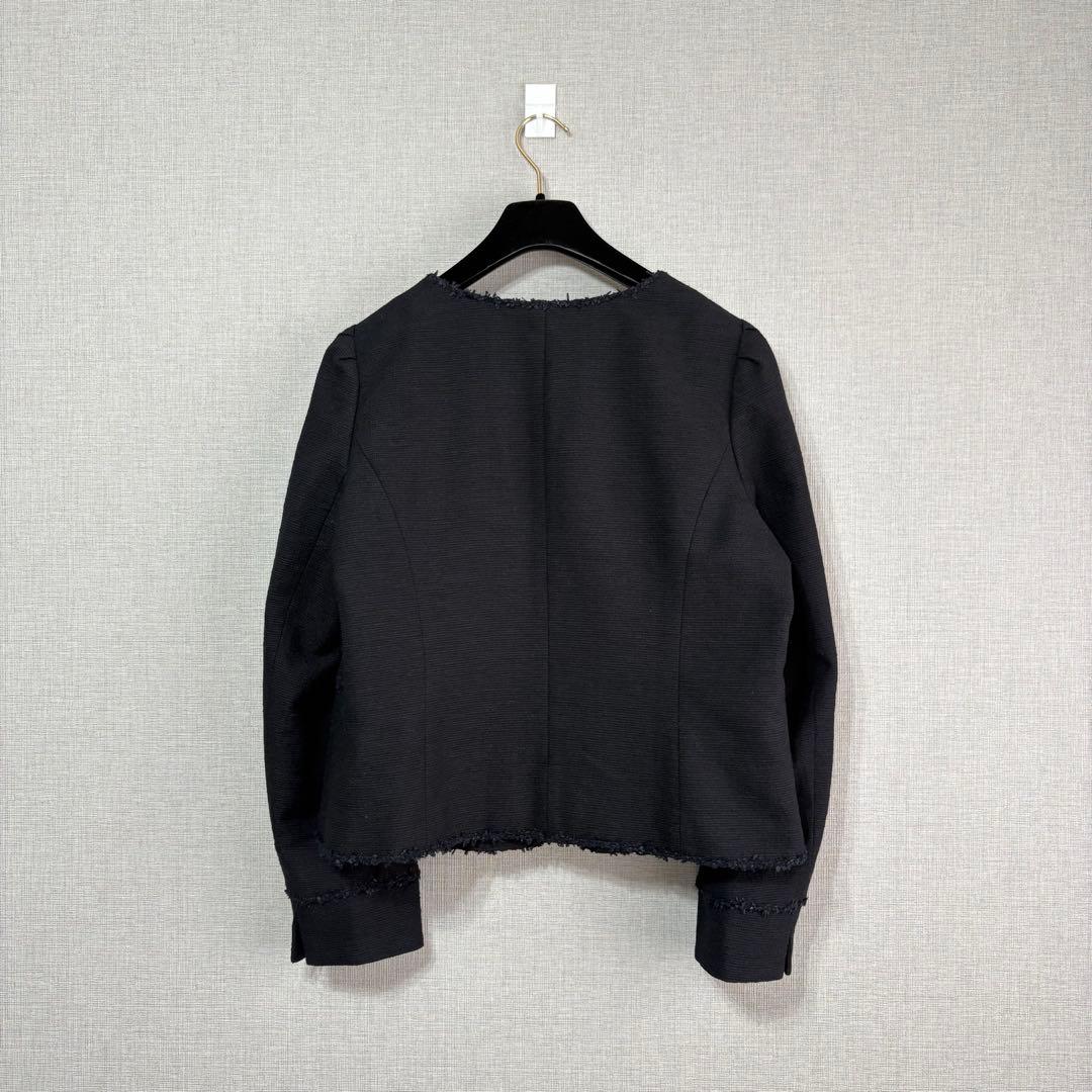 美品　トゥービーシック ツイード調　ノーカラージャケット　大きいサイズ