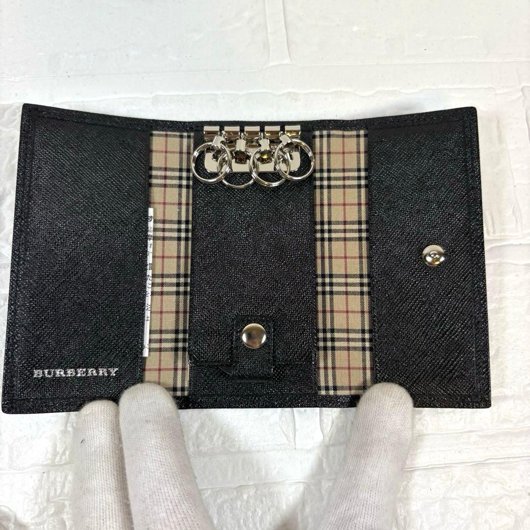 【箱付き】バーバリー BURBERRY 4連キーケース ノバチェック －ブラック