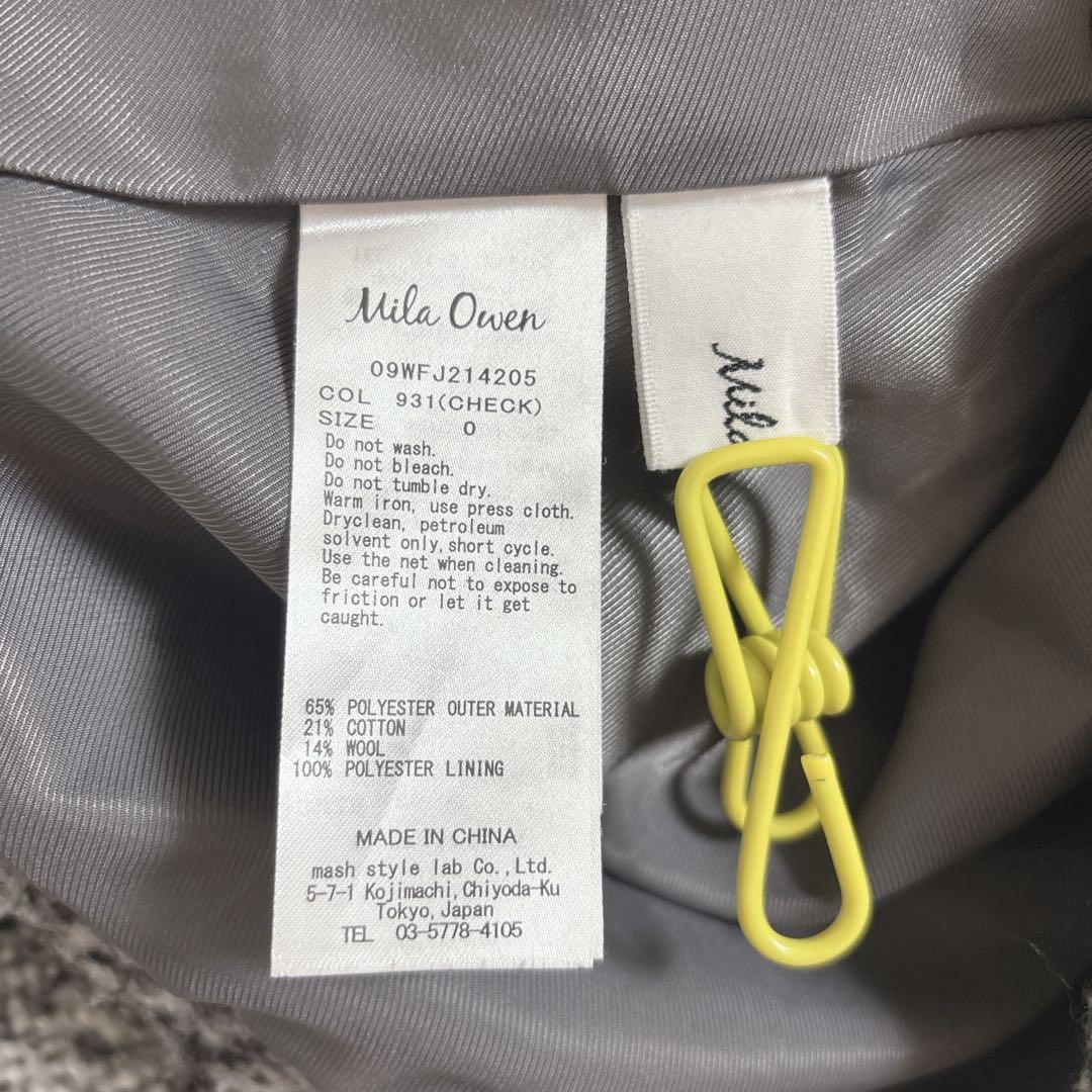 ミラオーウェン ノーカラー コクーン 金ボタン ショートコート ジャケット 上着