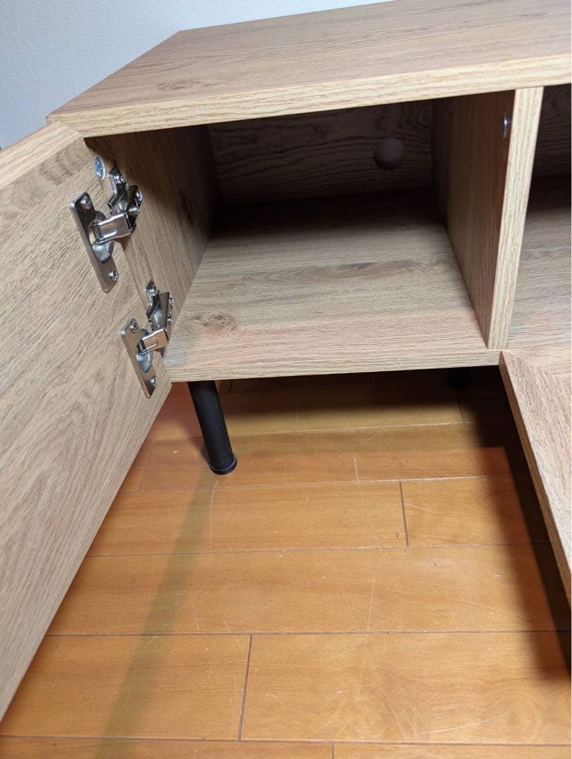 ■送料込■LOWYA ラタン調 木製テレビボード TV台 ラック机ローデスク収納