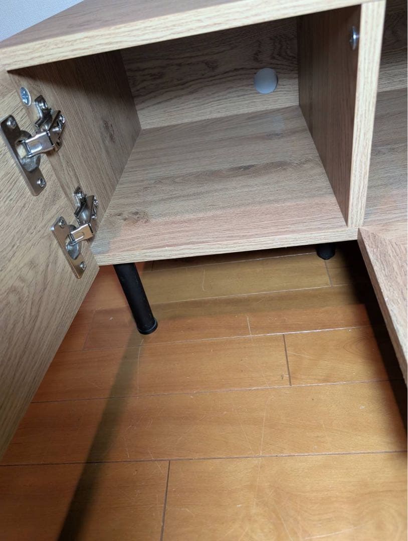 ■送料込■LOWYA ラタン調 木製テレビボード TV台 ラック机ローデスク収納