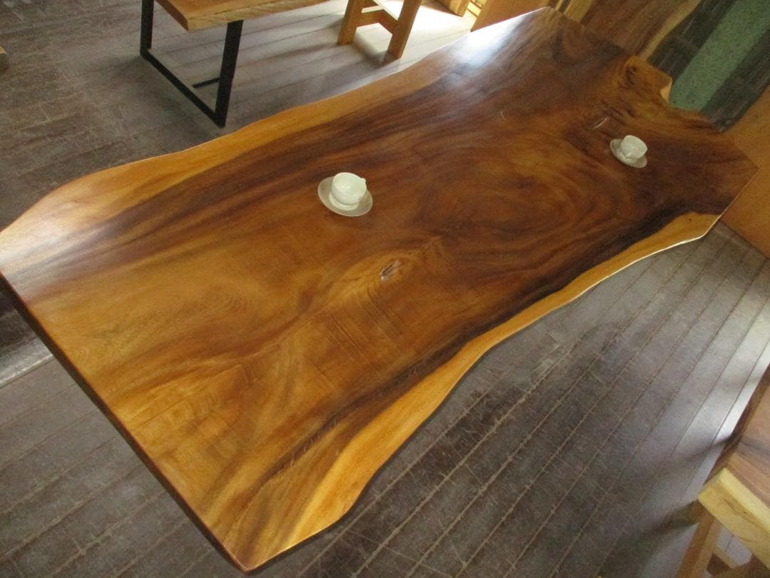 J-0024■　モンキーポッド　テーブル　ローテーブル　ダイニング　座卓　一枚板