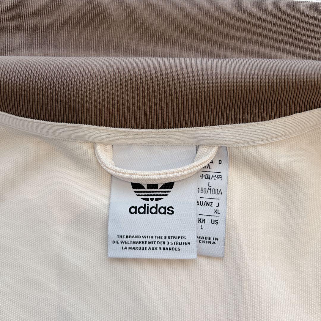 極美品✨adidasトラックジャケット 刺繍 ベージュ×モカブラウン 山本彩着用