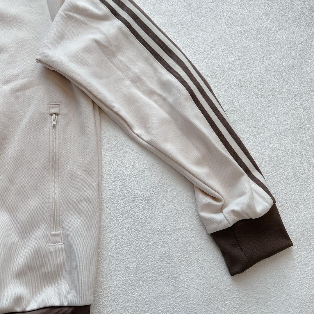 極美品✨adidasトラックジャケット 刺繍 ベージュ×モカブラウン 山本彩着用