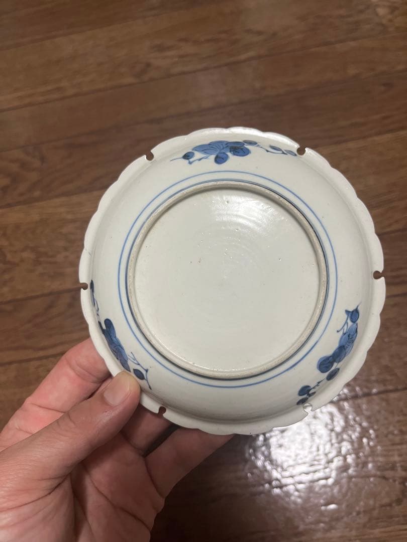 まとめて三脚無傷完品　古平戸　花鳥　民藝　民芸　藍九谷　初期伊万里　古染付