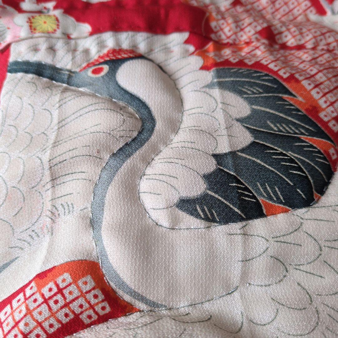 七五三３歳女の子正絹手縫いの被布(中綿無し）巾着付き