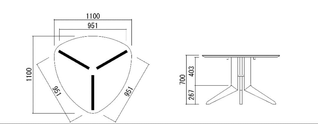 【送料無料／美品】561 PICKテーブル ウォールナット（ブラウン）