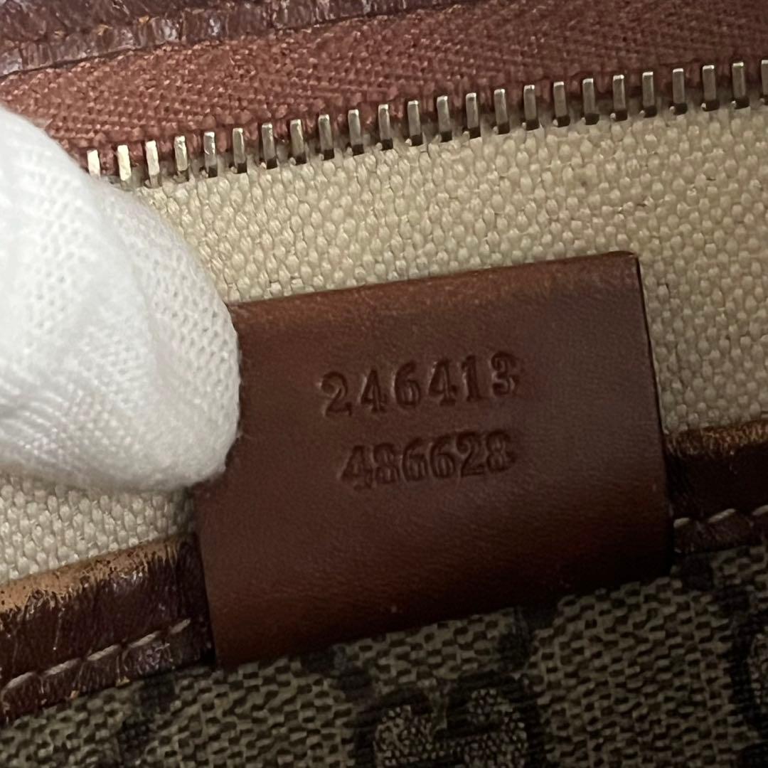 極美品✨　GUCCI ショルダーバッグ　pvc ベージュ　シェリーライン