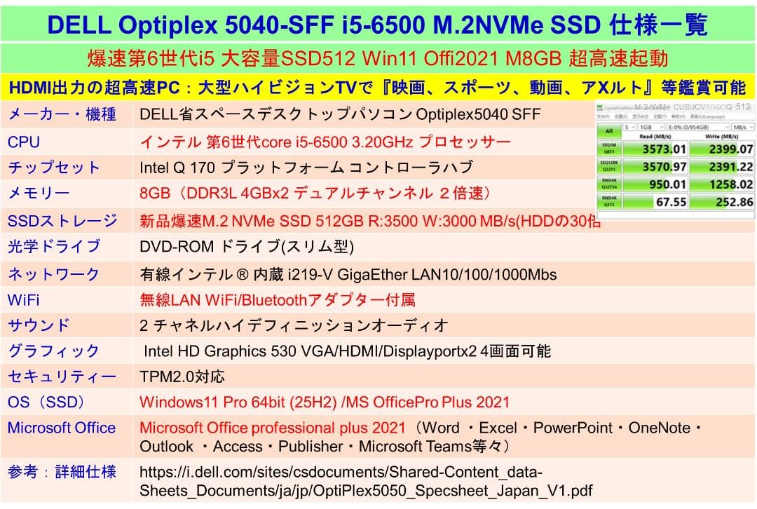 みやみや 　爆速【整備済み品M2SSD512GB第6-i5M8Offi21