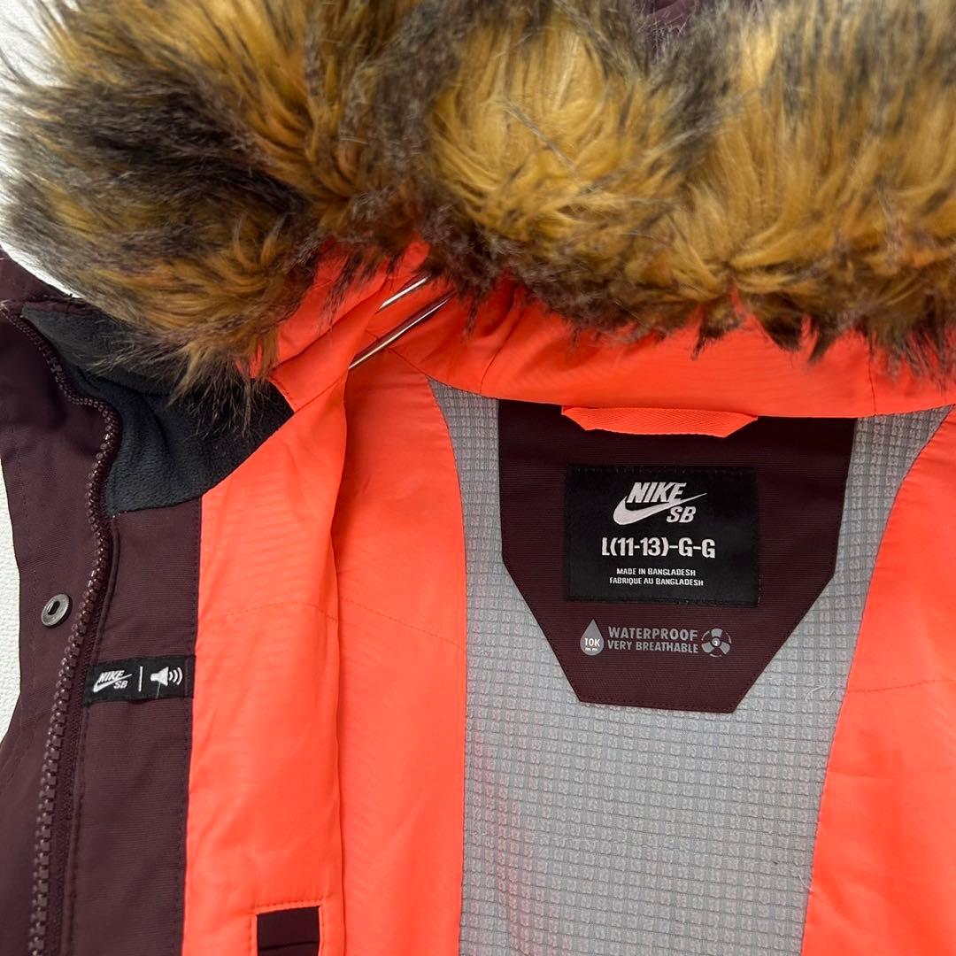 激レア　NIKE SB ナイキ　ファー　フード　コート　レディース　L ボルドー
