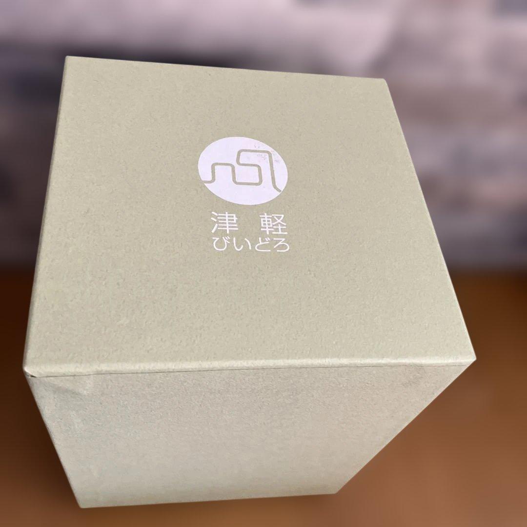 津軽びいどろ　梟　フクロウ　紫苑　パープル　鳥　ガラス置物　クリスタル　オブジェ