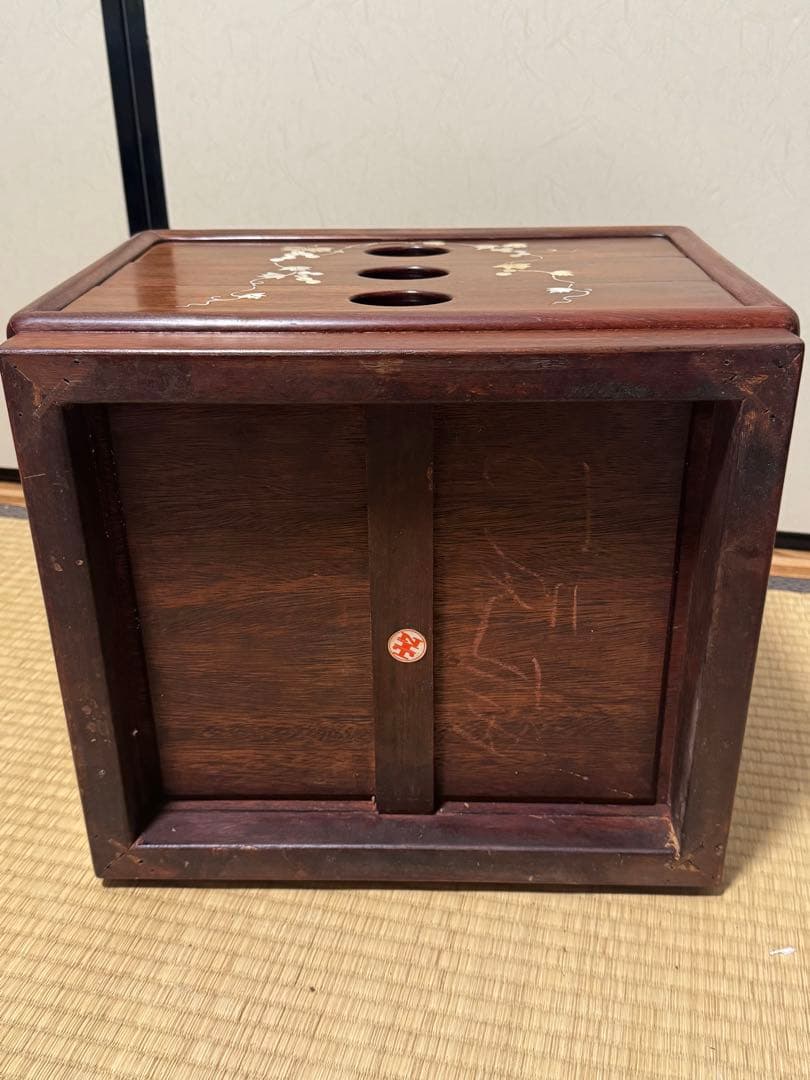 花梨　螺鈿家具　唐木　小引き出し　三段　アンティーク　ヴィンテージ