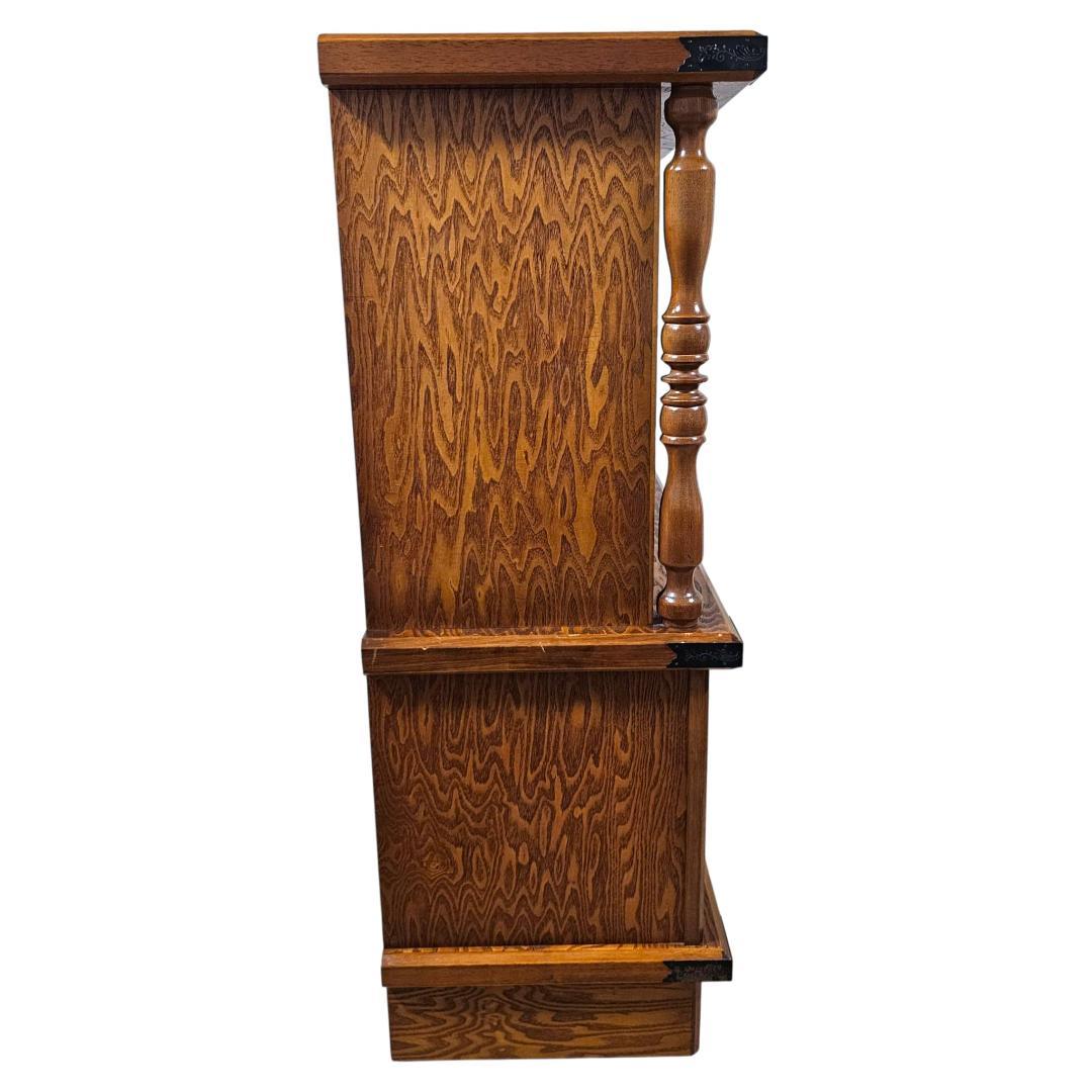 旭川家具 茶タンス 茶箪笥 民芸調 サイドボード ガラス引き戸 民芸家具