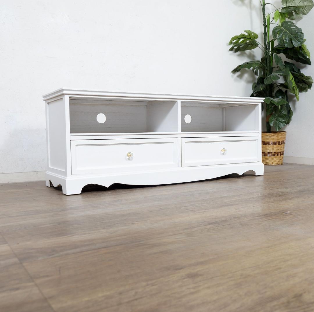 完成品　テレビボード　テレビ台　クリスタル風取っ手 ワイド110cm