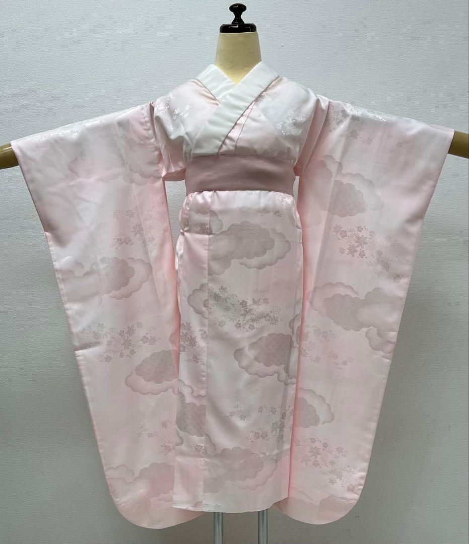 振り袖　フルセット　長襦袢付　ブルー　成人式　金彩加工　刺繍入り　銀通し　754