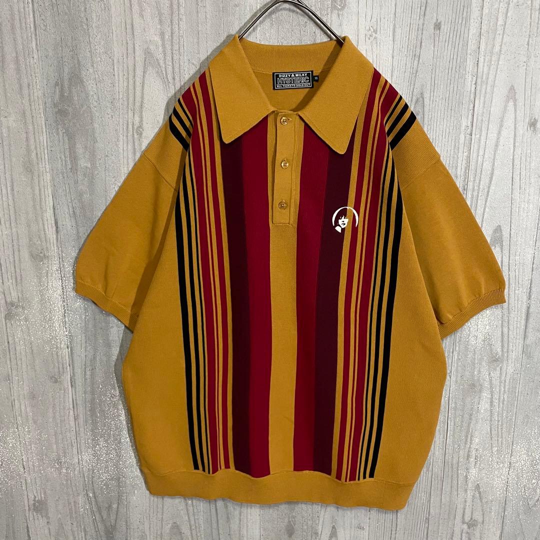 【最高カラー】ヒステリックグラマー　刺繍サークルガールロゴ　ニットポロ　XL