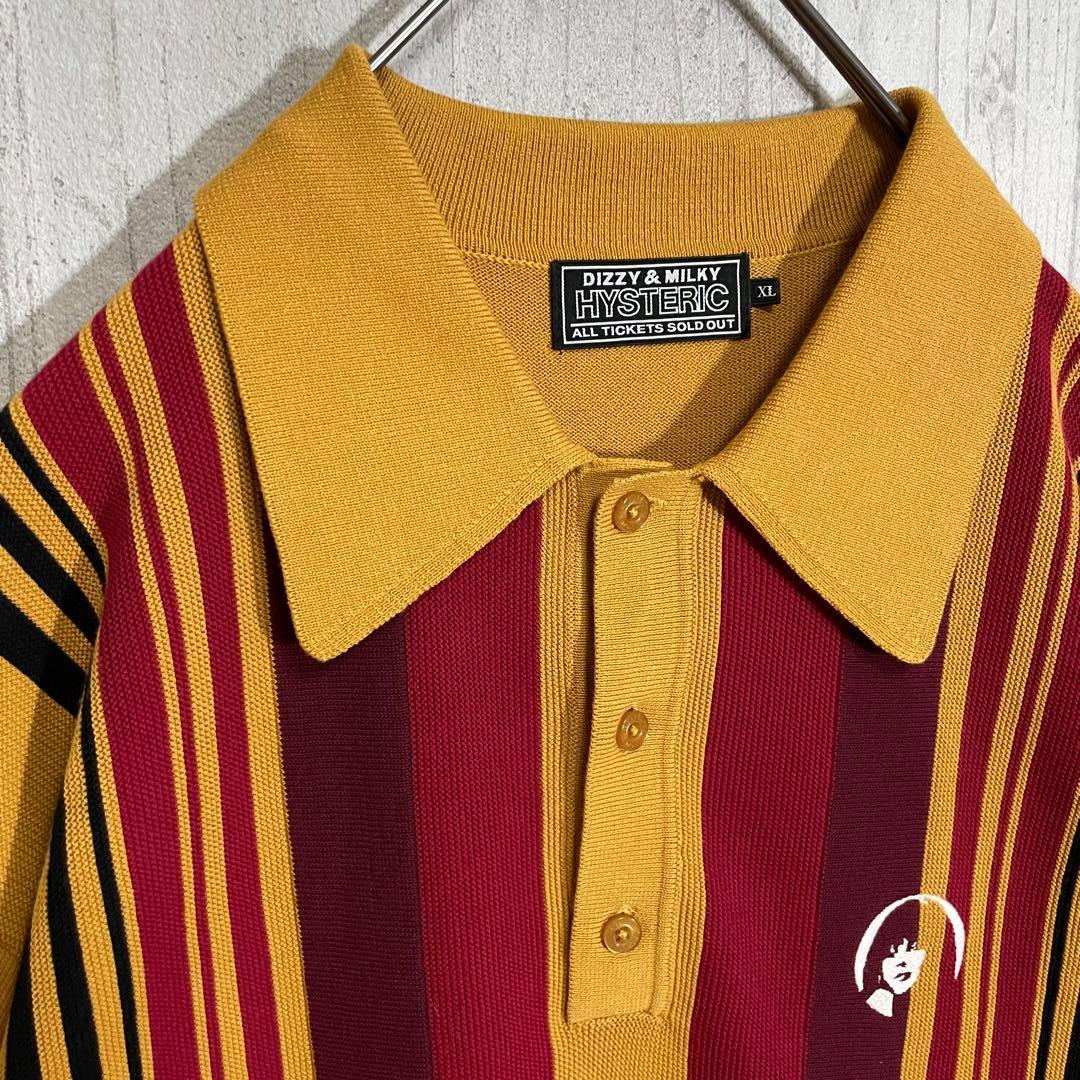 【最高カラー】ヒステリックグラマー　刺繍サークルガールロゴ　ニットポロ　XL